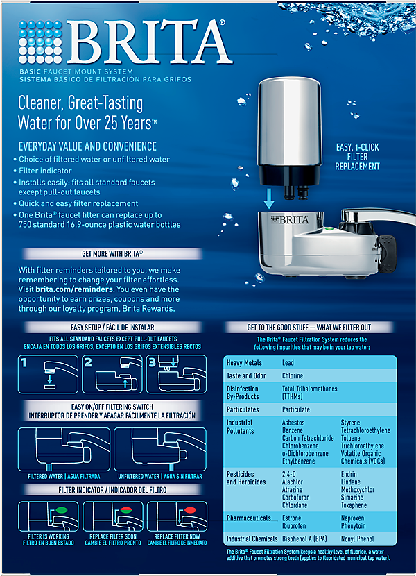 Brita Faucet Mounts Water Filtration System Cloroxpro