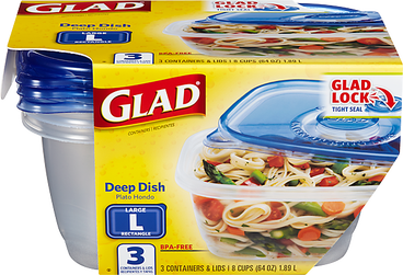 Glad Gladware Entree Plastic Square Containers with Lids, 25 Ounce, 5 Count  (Pack of 1)